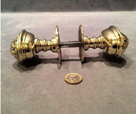 Pair of Oval Brass Door Handles — view 3