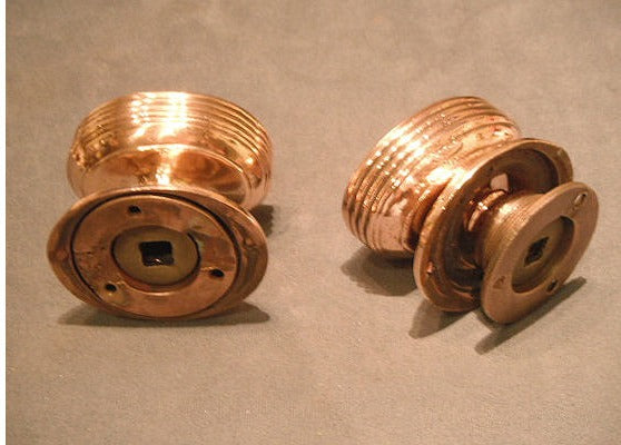 Pair of Oval Copper Door Handles — view 3