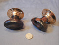 Pair of Oval Ebony Door Handles, 5 pairs available — Brass, circa 1900