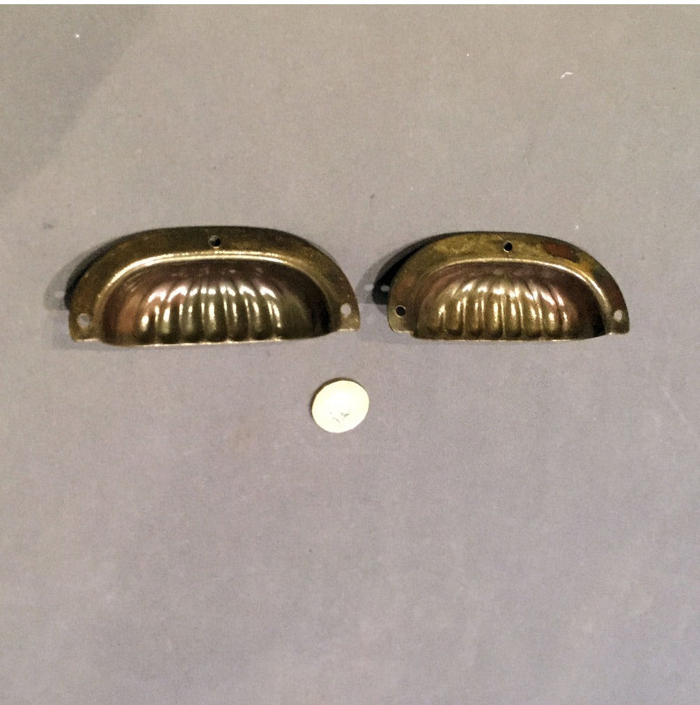 Pair of Oxidised Ribbed Drawer Pulls, 3 pairs available — view 2