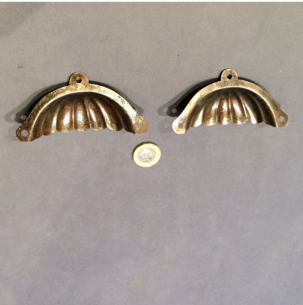 Pair of Oxidised Ribbed Drawer Pulls, 4 pairs available — view 2