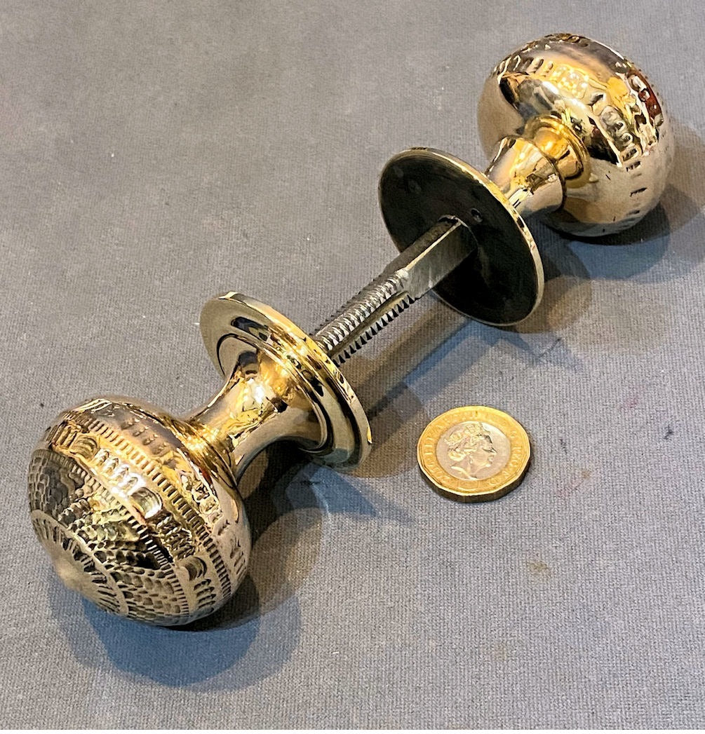 Pair of Period Brass Door Handles — Brass, early 19th century