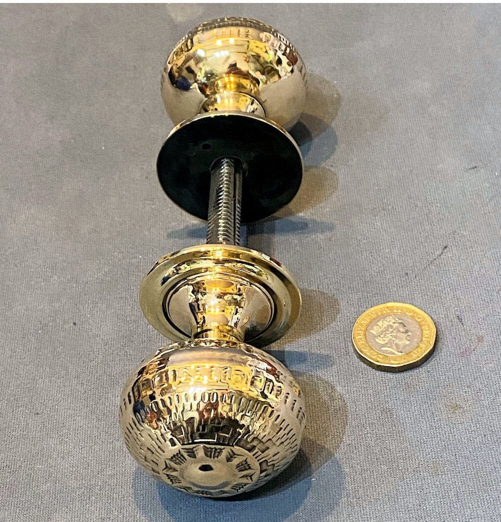 Pair of Period Brass Door Handles — view 2