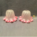 Pair of Pink and Frosted Glass Lamp Shades — Glass, 1920's