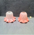 Pair of Pink and Frosted Glass Lamp Shades — Glass, 1920's