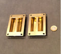 Pair of Recessed Brass Sliding Door Pulls, 6 pairs available — Brass, 1920's
