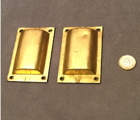 Pair of Recessed Brass Sliding Door Pulls — view 2