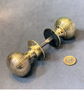 Pair of Ribbed Brass Door Handles — Brass, late 19th century