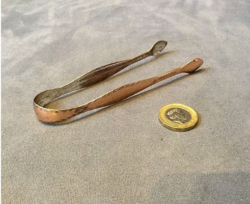 Pair of Sheffield Plated Copper Sugar Tongs — view 2