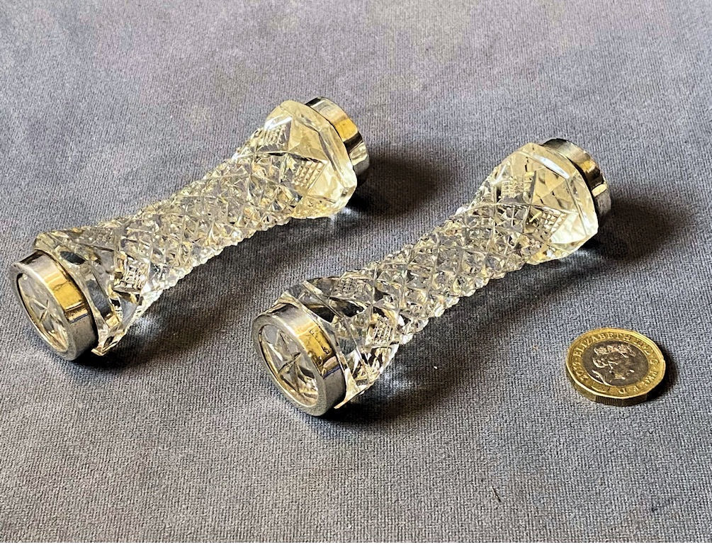 Pair of Silver Mounted Cut Glass Knife & Fork Rests — Silver, late 19th century