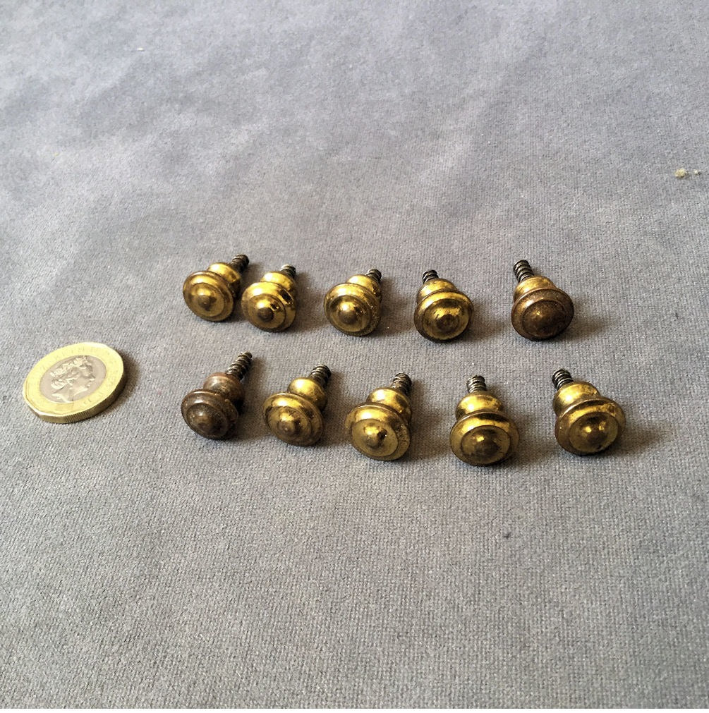 Pair of Small Brass Cupboard Knobs, 4 pairs available — Brass, late 19th century