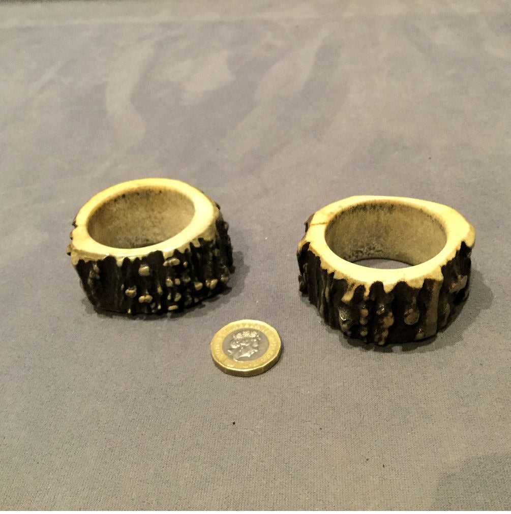 Pair of Stag Antler Serviette Rings — Horn