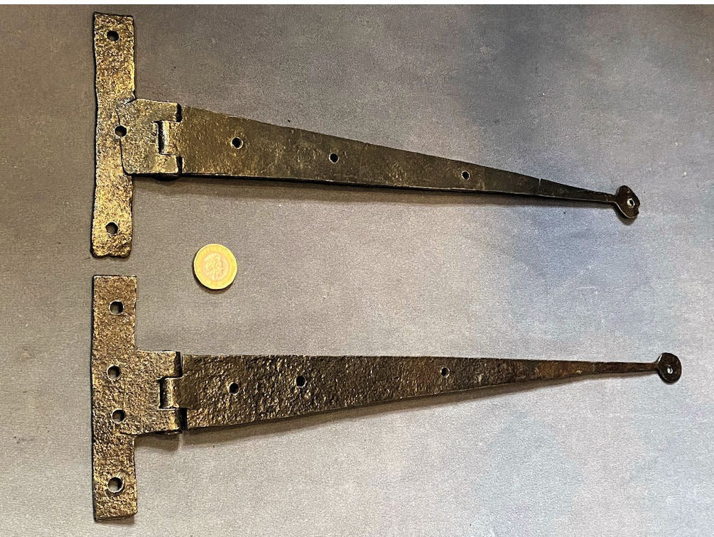 Pair of 'T' Wrought Iron Door Hinges — view 3