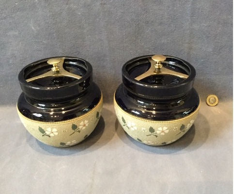 Pair of Tobacco Jars — Brass, circa 1900