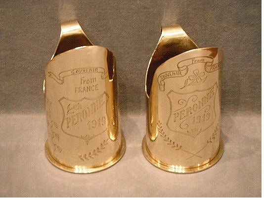 Pair of Trench Art Brass Jugs — Brass, 1917