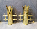 Pair of Trench Art Decorated Brass Shell Cases — Brass, 1917