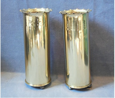 Pair of Trench Art Shell Cases — view 2