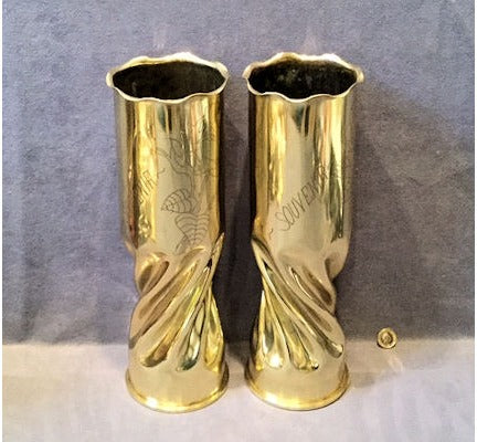 Pair of Trench Art Shell Cases — view 2