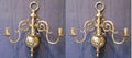 Pair of Triple Branch Brass Candle Wall Lights — Brass, 1920's