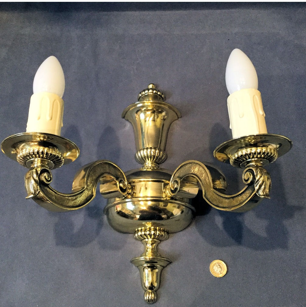 Pair of Twin Branch Electric Wall Lights — view 4