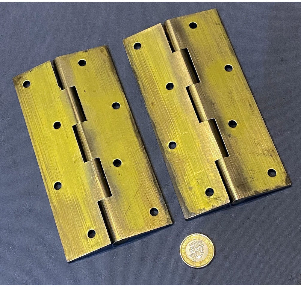 Pair of Unused 6" Brass Door Hinges — view 2