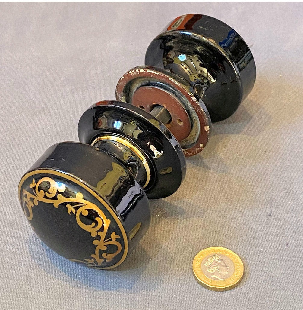 Pair of Unused Ceramic Door Handles — view 2