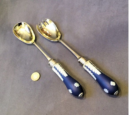 Pair of Wedgwood Salad Servers — Wood, 1920's