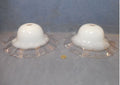 Pair of White and Clear Glass Lamp Shades — Glass, 1920's