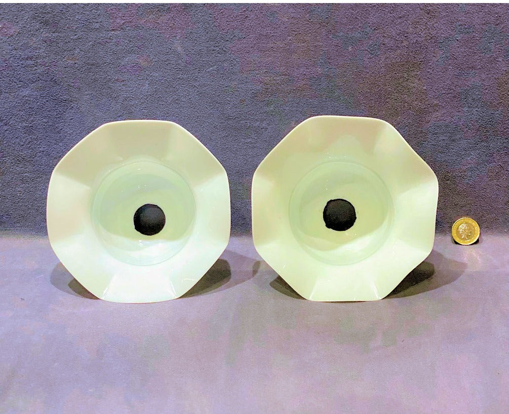 Pair of White Glass Lamp Shades — view 3