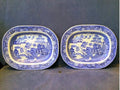 Pair of Willow Pattern Platters — late 19th century