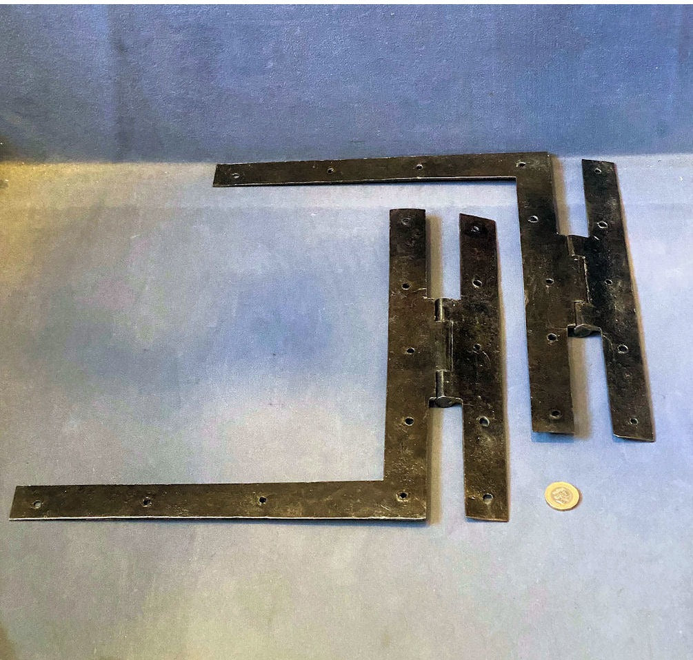Pair of Wrought Iron Door Hinges — view 2