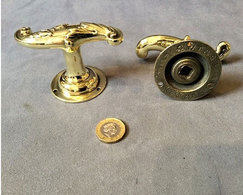 Pair of WT&S Brass 'T' Door Handles — view 2