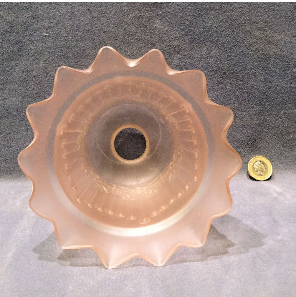 Pale Pink Embossed Glass Lamp Shade — view 2