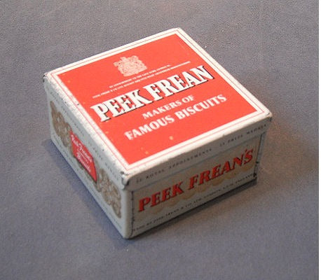 Peek Frean Biscuit Tin — Silver