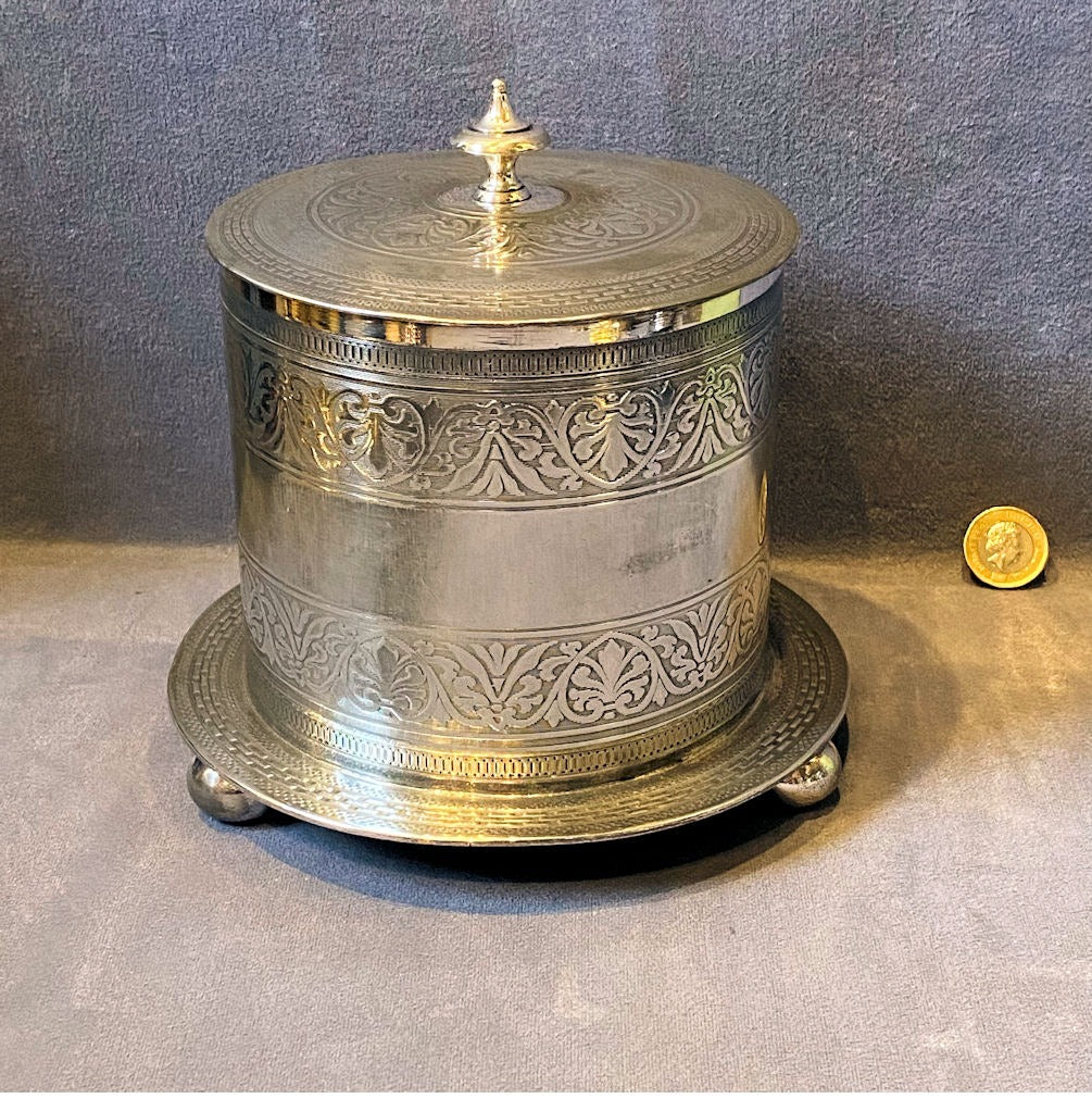 Pewter Biscuit Barrel — Pewter, late 19th century