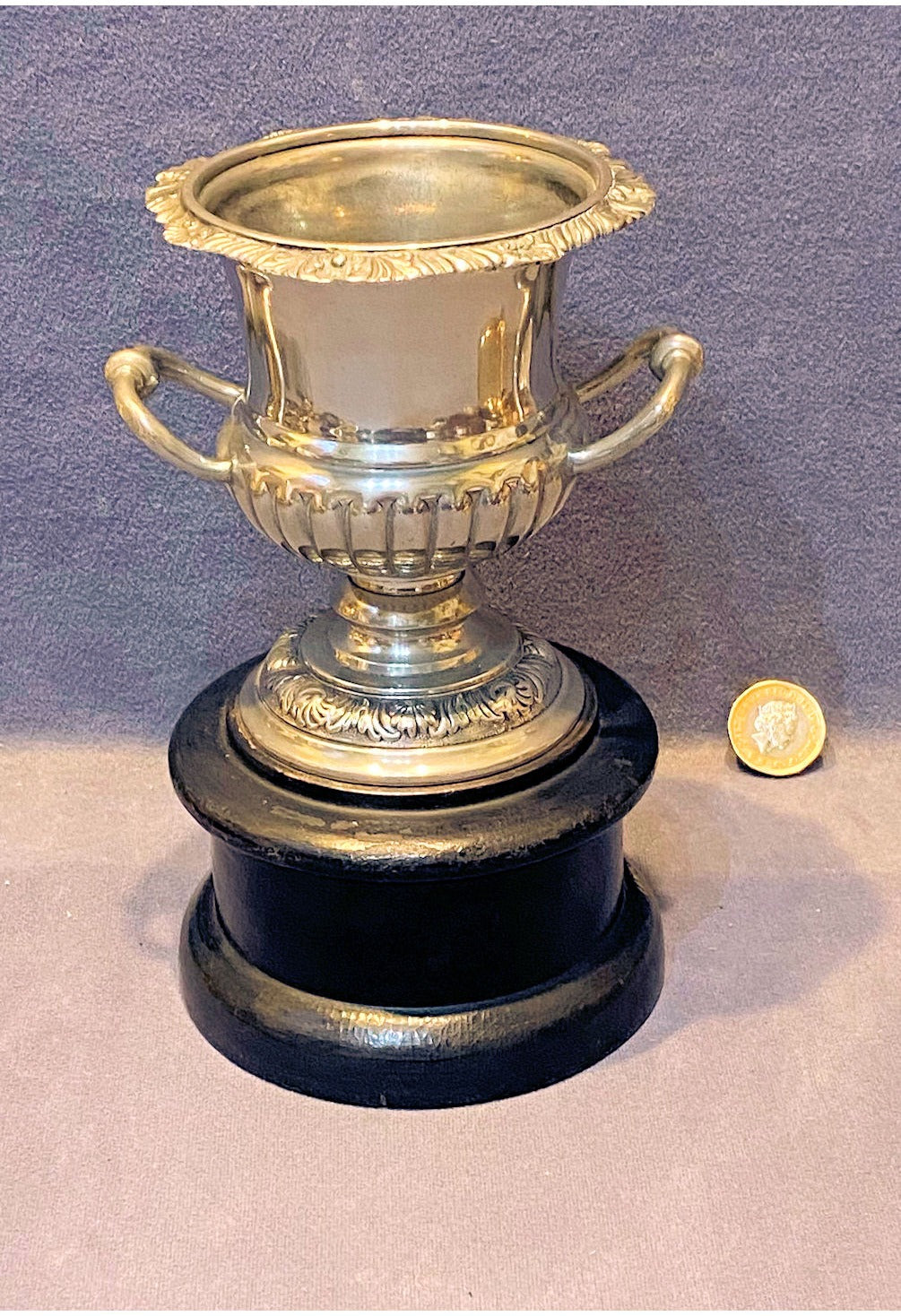 Pewter Trophy on Plinth — view 2