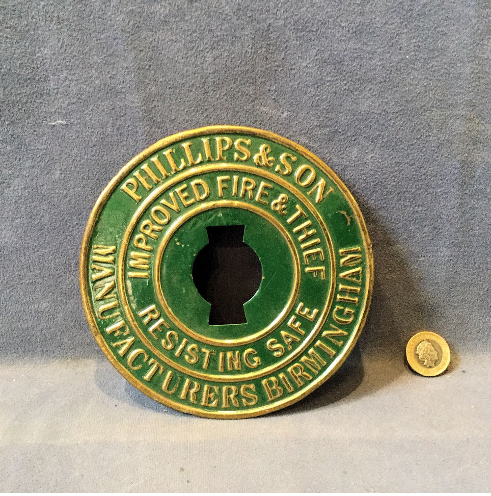 Phillips & Son Brass Safe Plate — Brass, circa 1900
