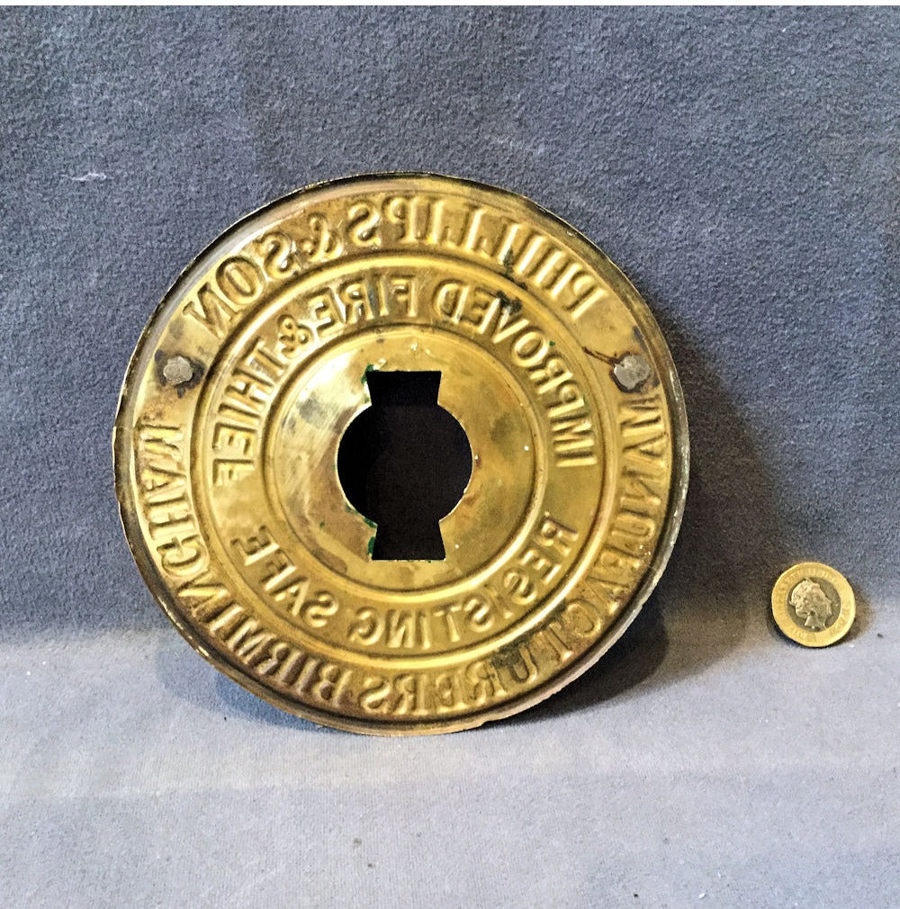 Phillips & Son Brass Safe Plate — view 2