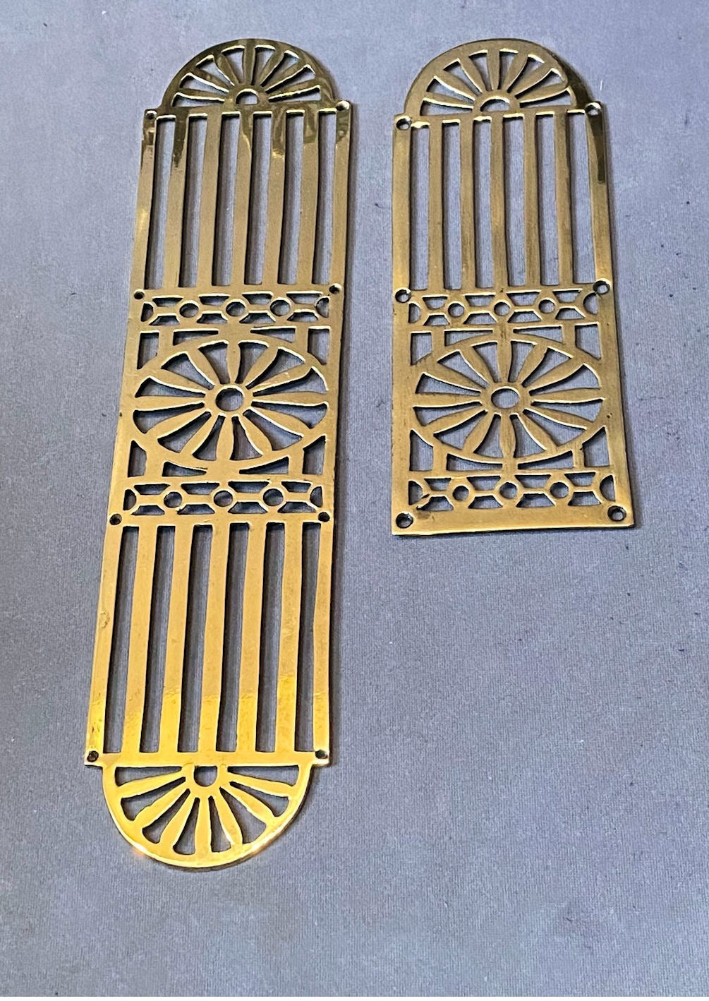 Pierced Brass Fingerplate — Brass, 1920's