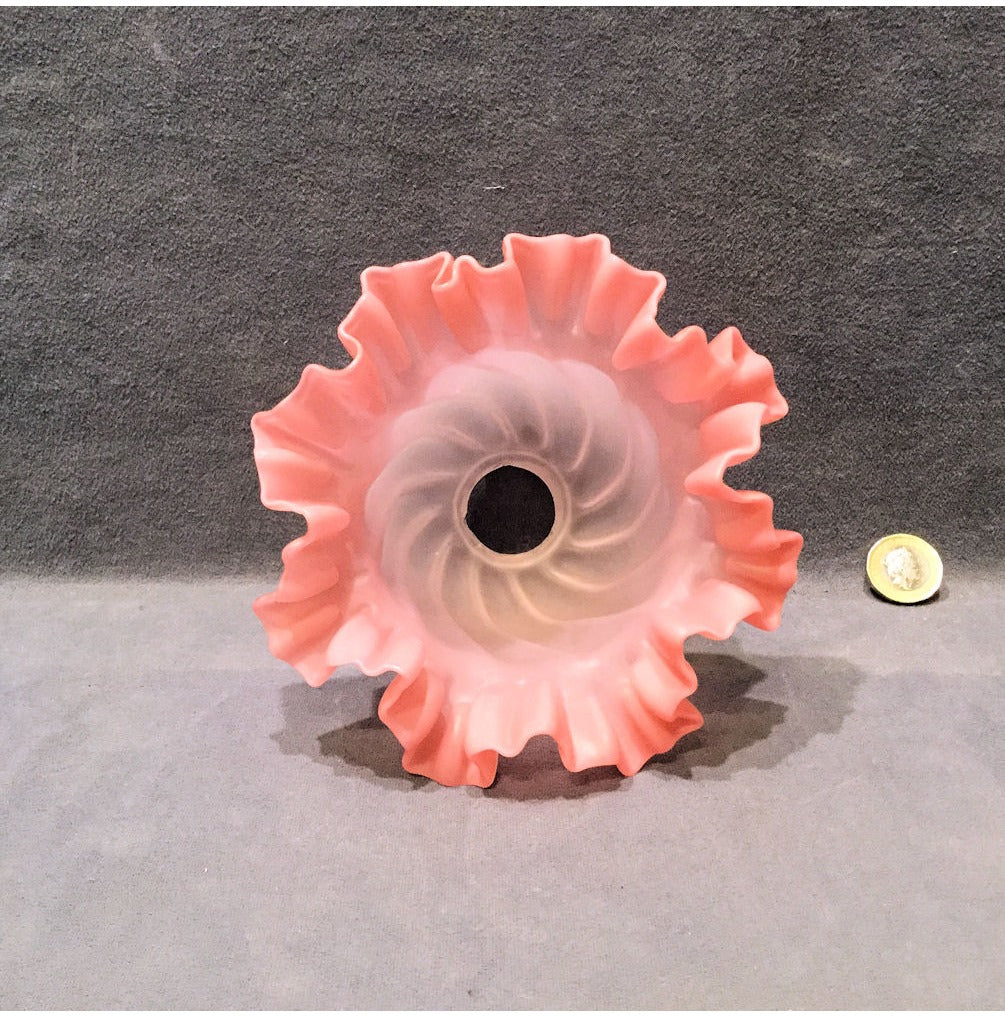 Pink and Frosted Glass Lamp Shade — view 2