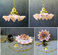 Pink and Opaline Glass Light Fitting — Glass, 1920's