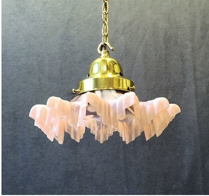 Pink and Opaline Glass Light Fitting — view 2