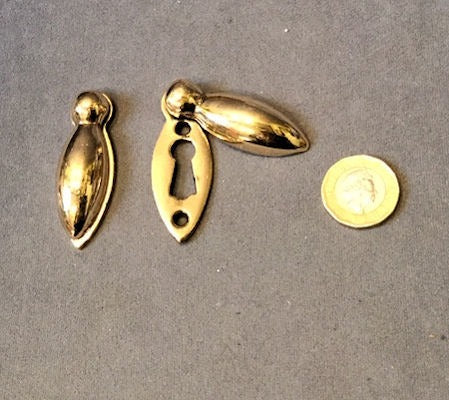 Pink Brass Keyhole with Cover, 5 available — Brass, late 19th century