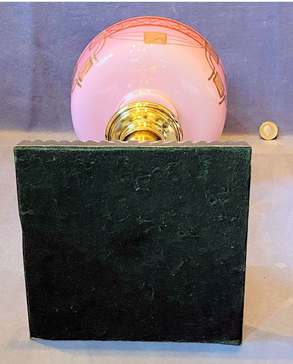 Pink Glass Oil Table Lamp — view 4
