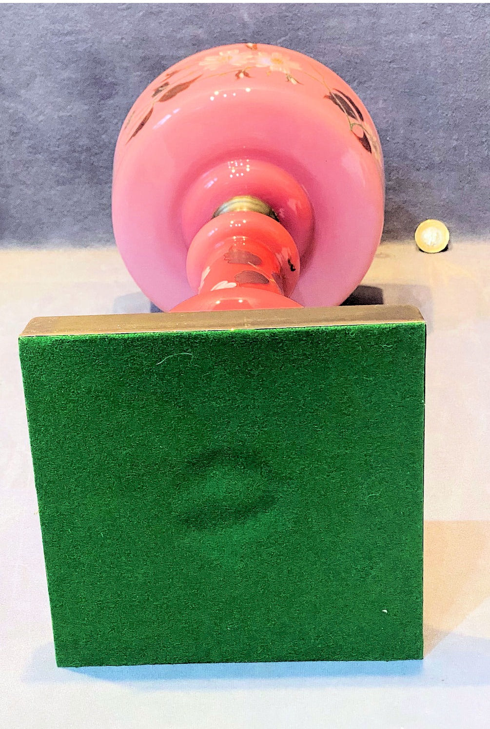 Pink Glass Oil Table Lamp — view 5