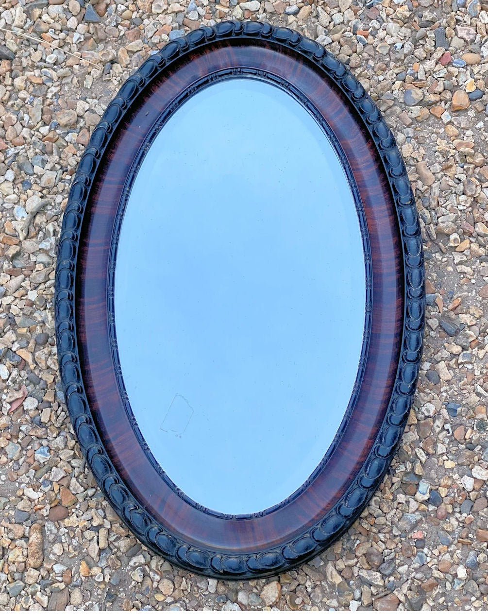 Plaster on Wooden Bevelled Wall Mirror — Wood, late 19th century