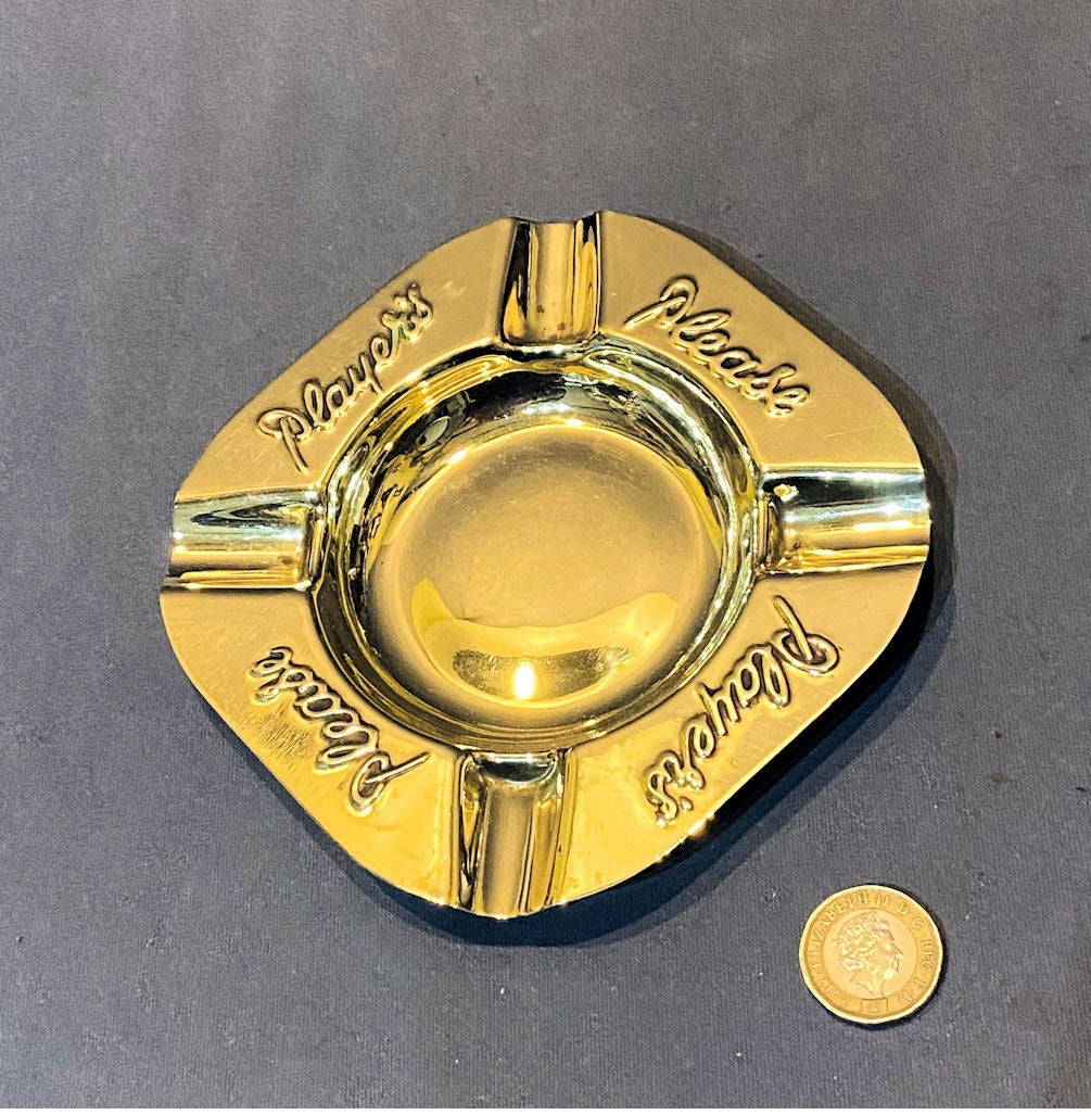 Players Please Brass Ashtray — Brass, 1920's