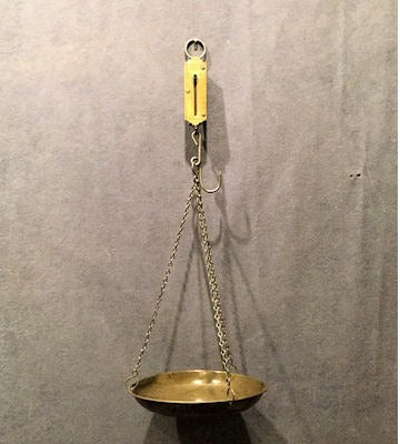 Pocket Balance with Pan — Brass, 1920's
