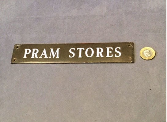 Pram Stores Brass Plaque — Brass, 1920's
