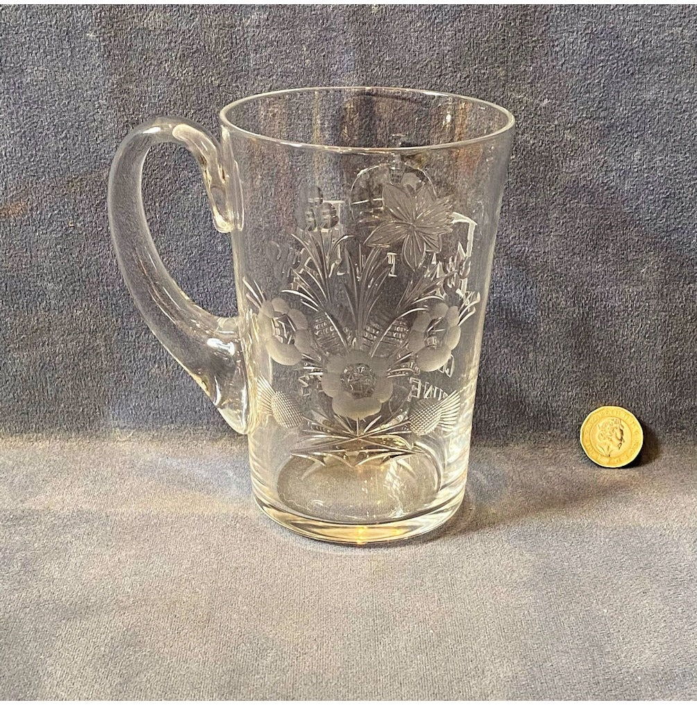 Queen Elizabeth Coronation Glass Tankard — view 2